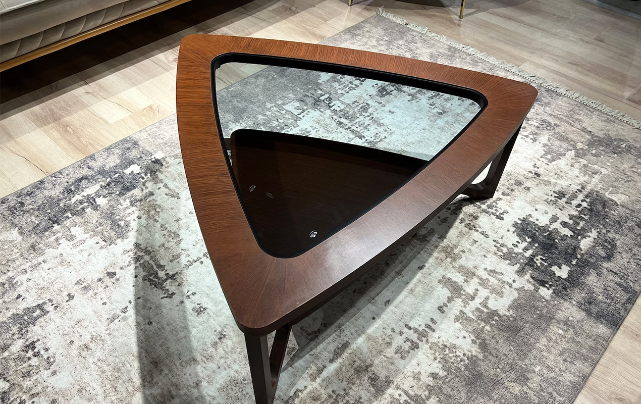 Upgrade Your Coffee Moments: Glass Top Triangle Coffee Table