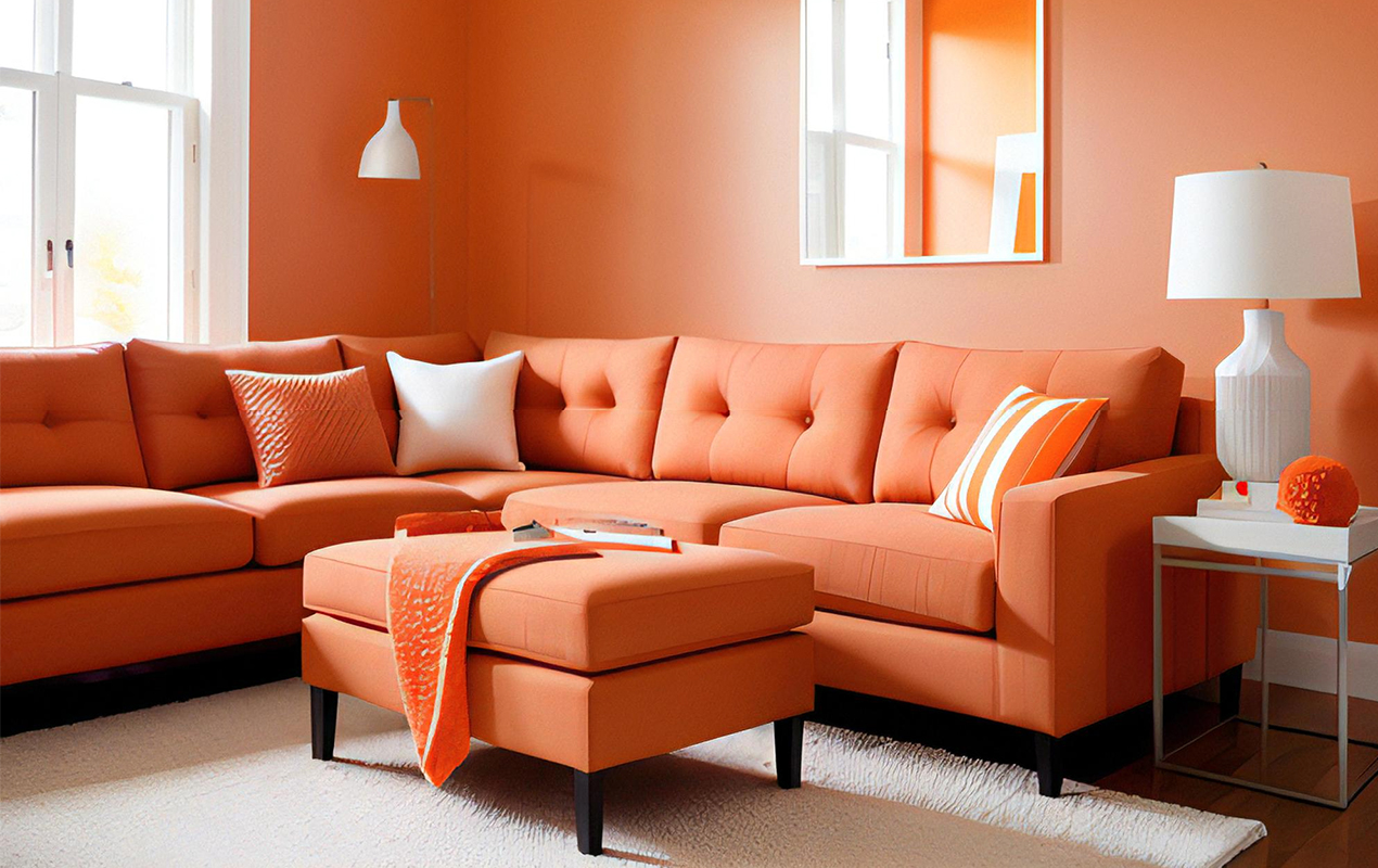 Vibrant Symmetry: The Intricate Harmony of Orange and White in Home Design