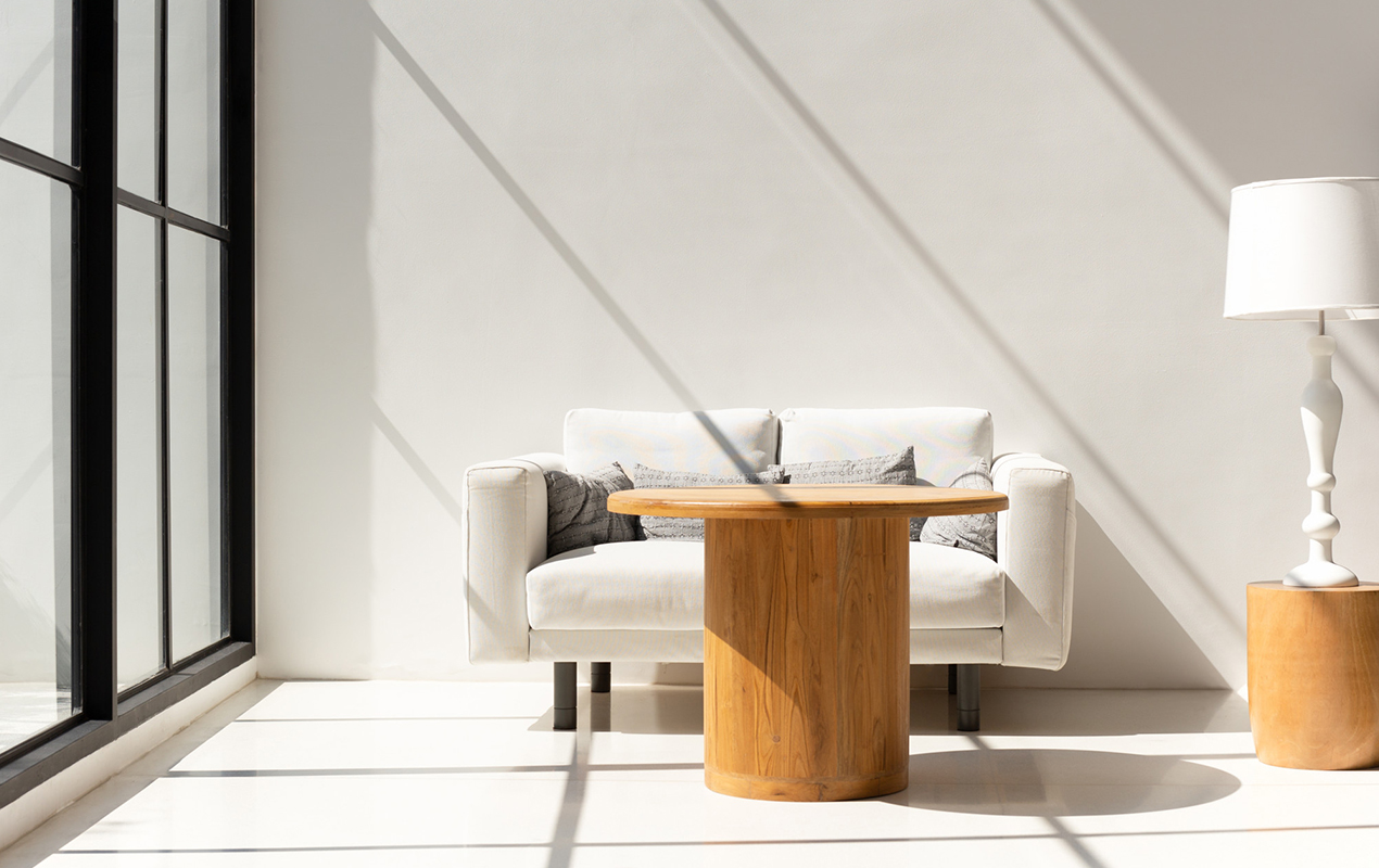 An Epitome Of Simplicity Orange Wood Heightened Pedestal Coffee Table