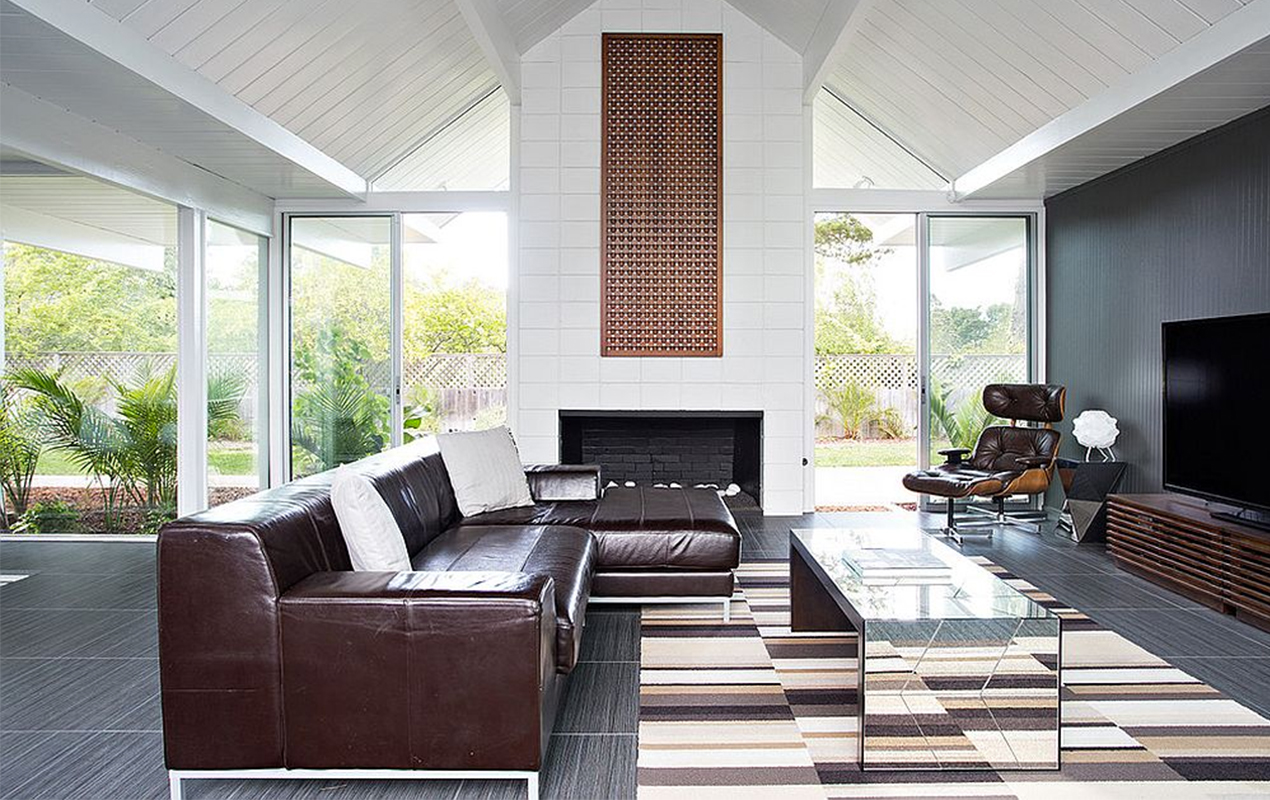 Modern living room inteiror with sofa and table