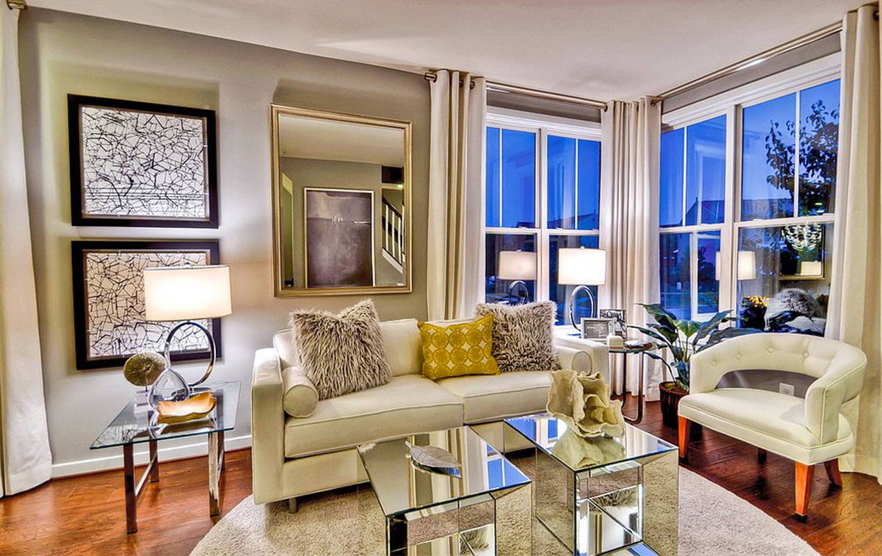Grand living room with table set of two