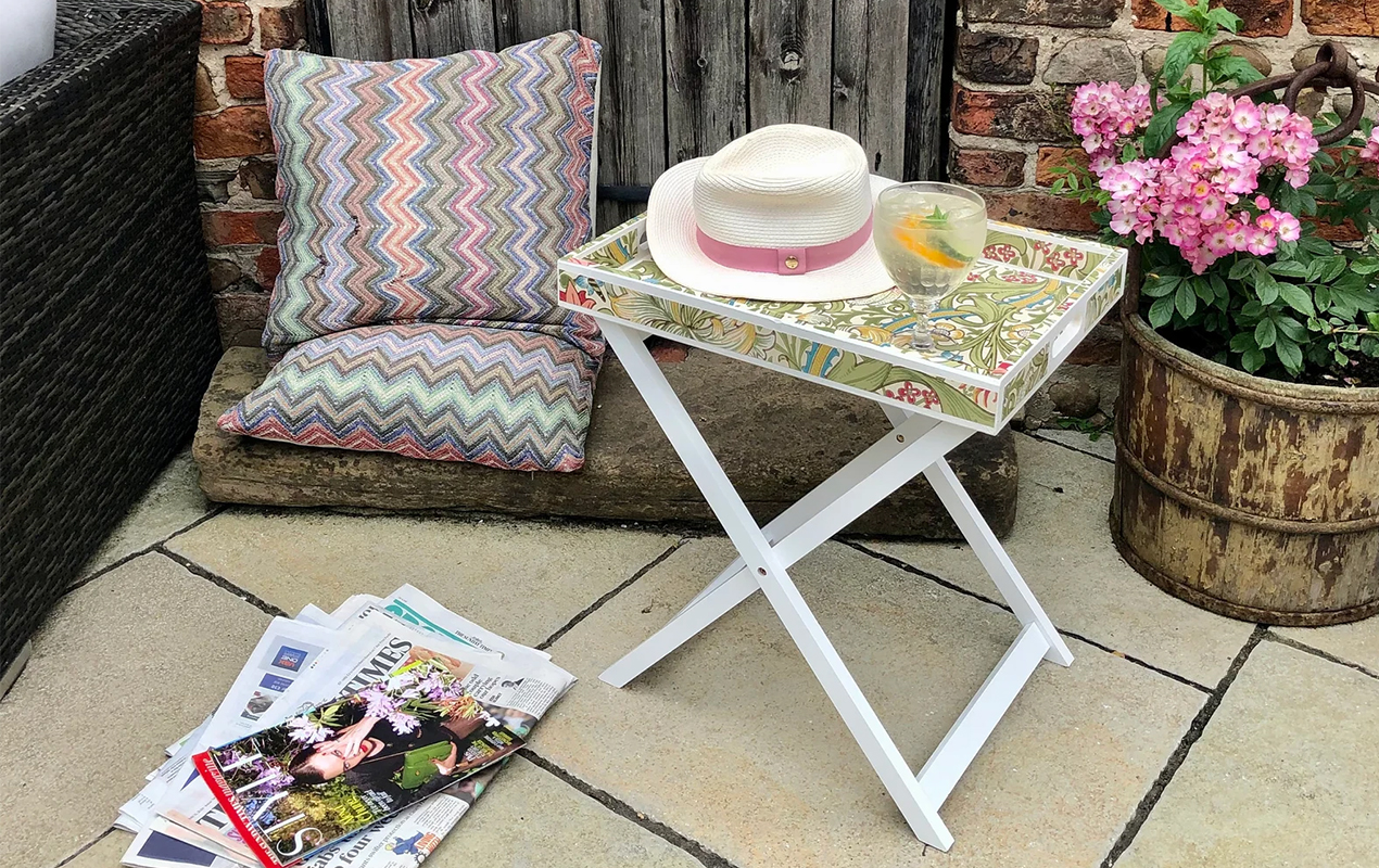 Chronicles of a Morning A Vibrant Folding Coffee Table and Tales of Rustic Charm