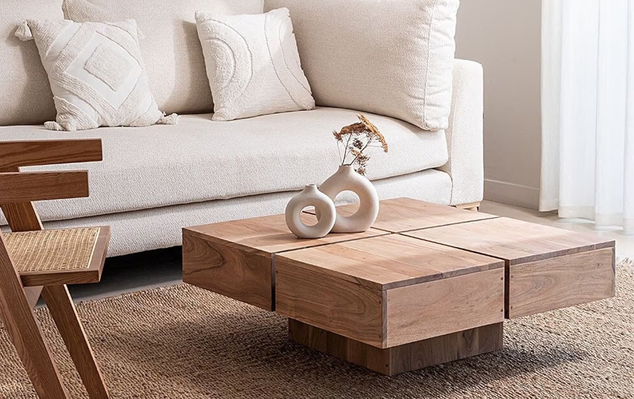 Classic Elegance Petite Square Table with Thoughtful Quadrant Design