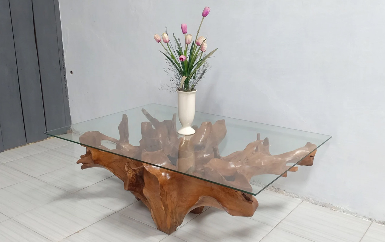 Fancy Decor Rectangle Top Driftwood Coffee Table