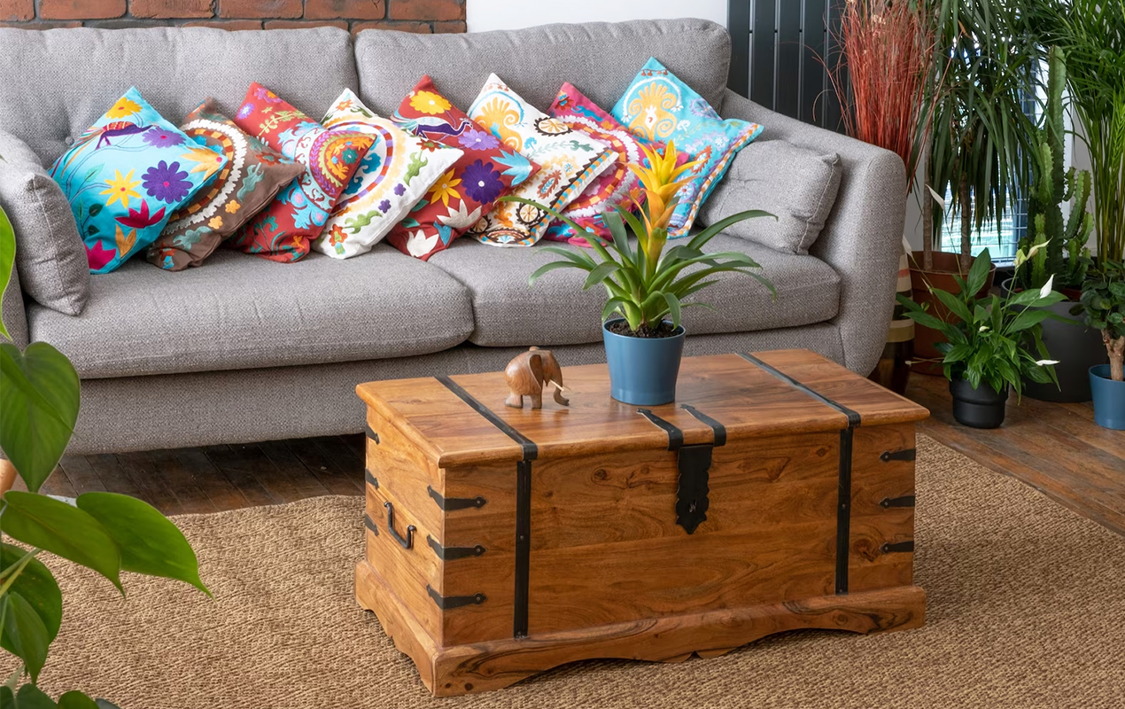 Functional Elegance The Treasure-Box Coffee Table in a Cozy Living Nook