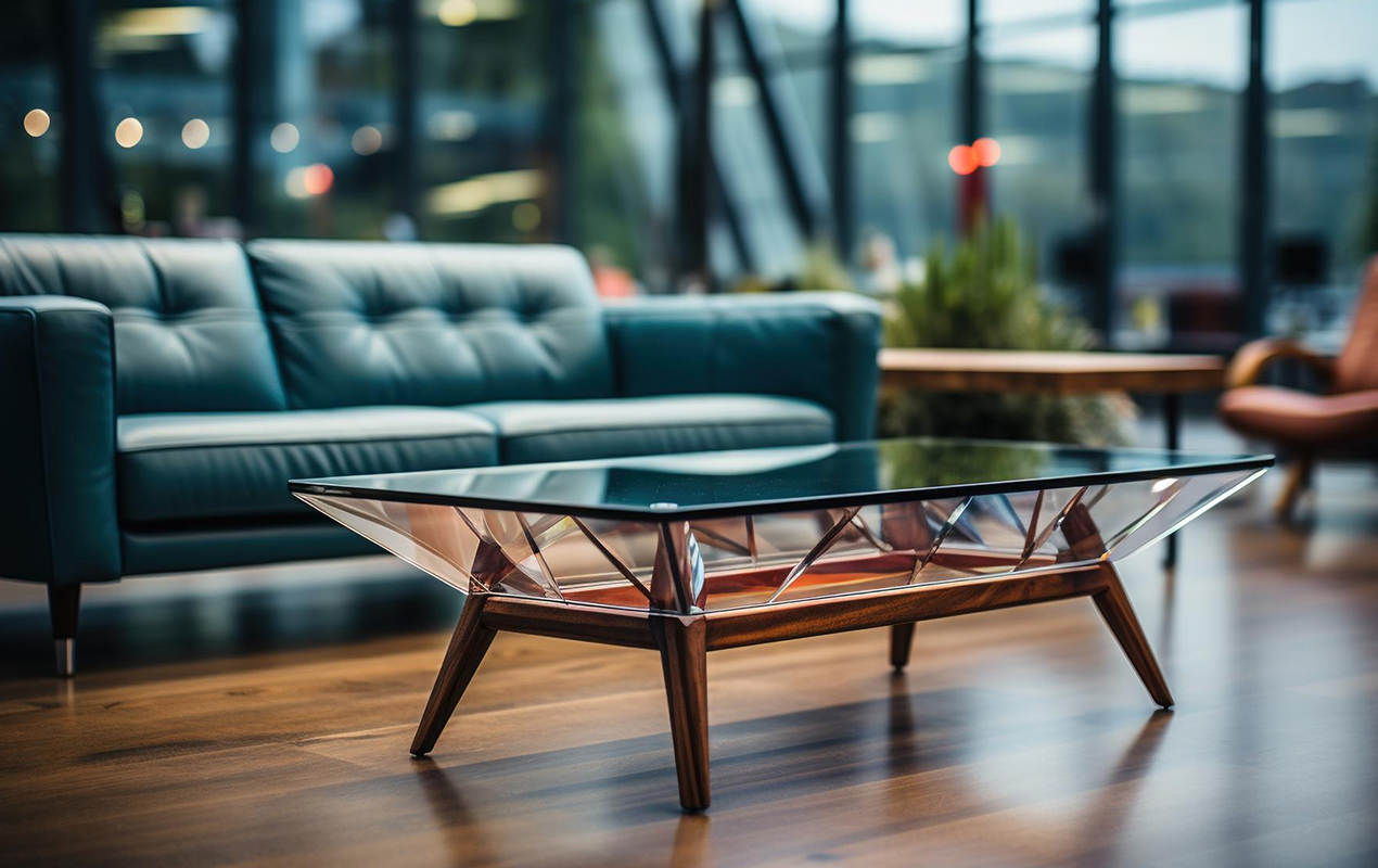 Harmony in Contrast The Modern Fusion of Wood and Glass in a Rectangular Coffee Table