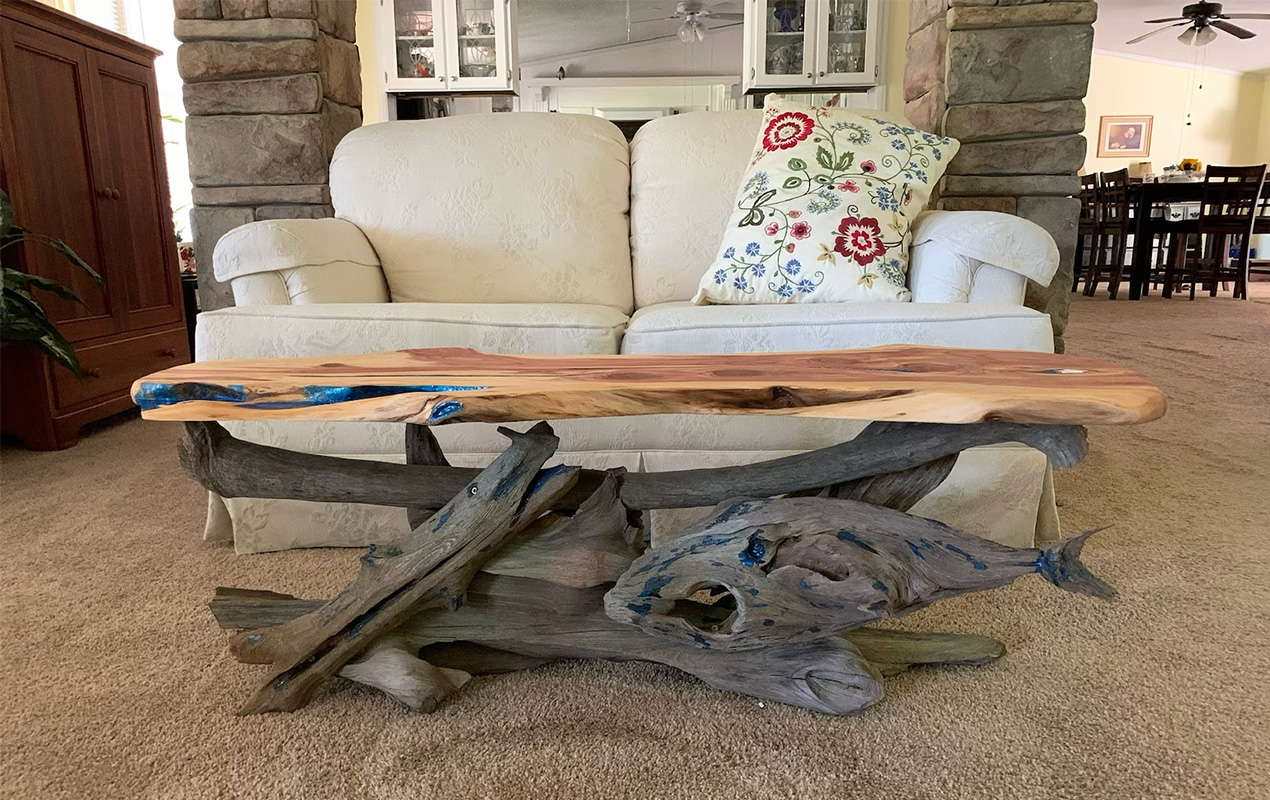 Mixed Allure Dark And Light Wood Driftwood Coffee Table