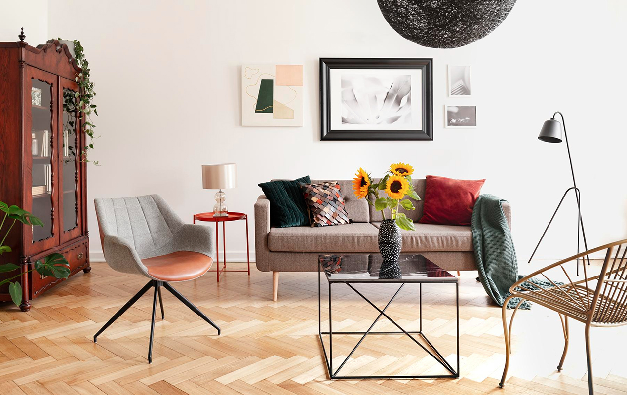 Black Stainless Steel Table in a Sleek Living Space