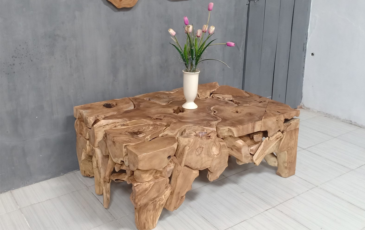 Organic Twist Brown Wood Driftwood Coffee Tables