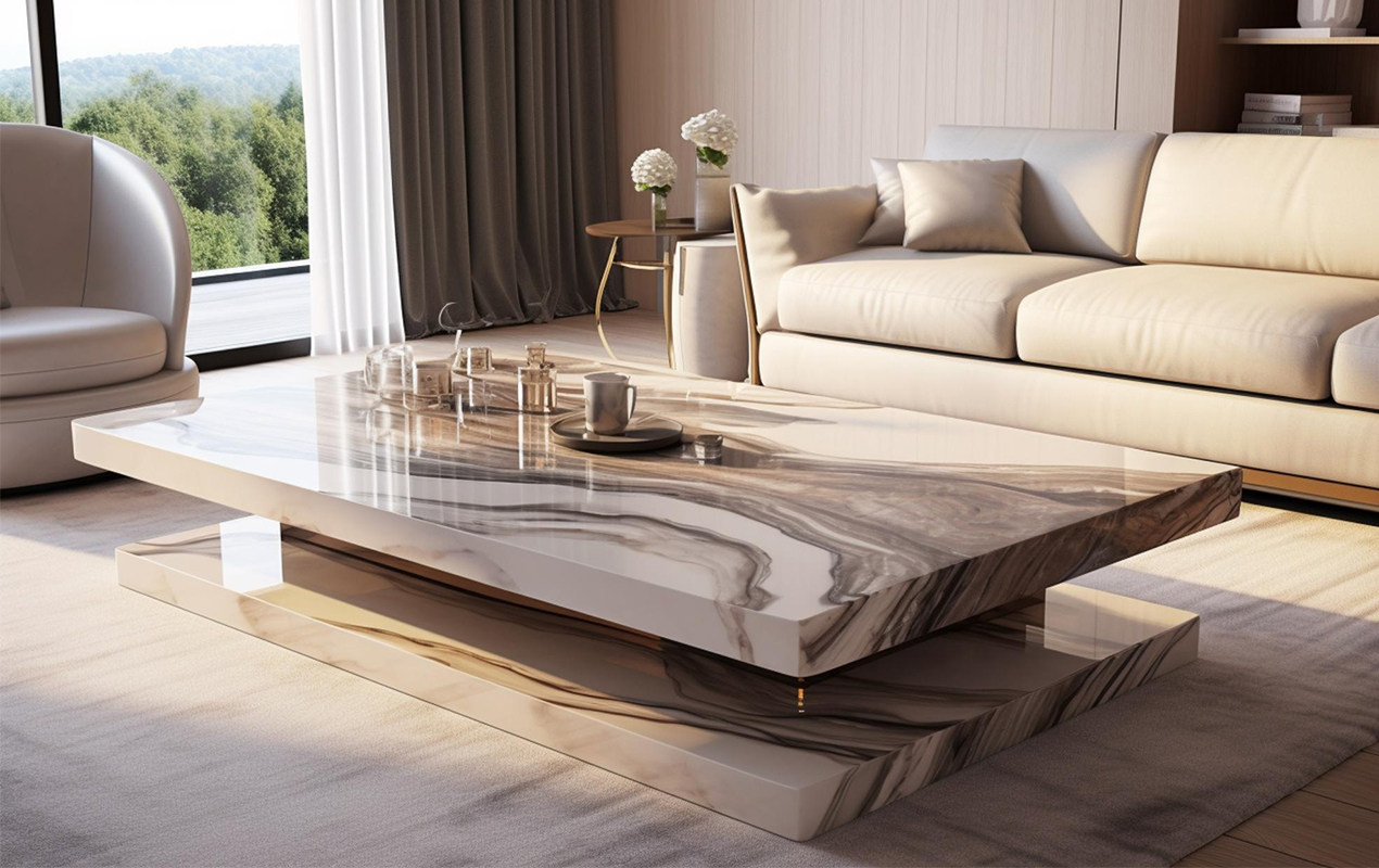 Pure Luxury Marble Butcher Block Coffee Table