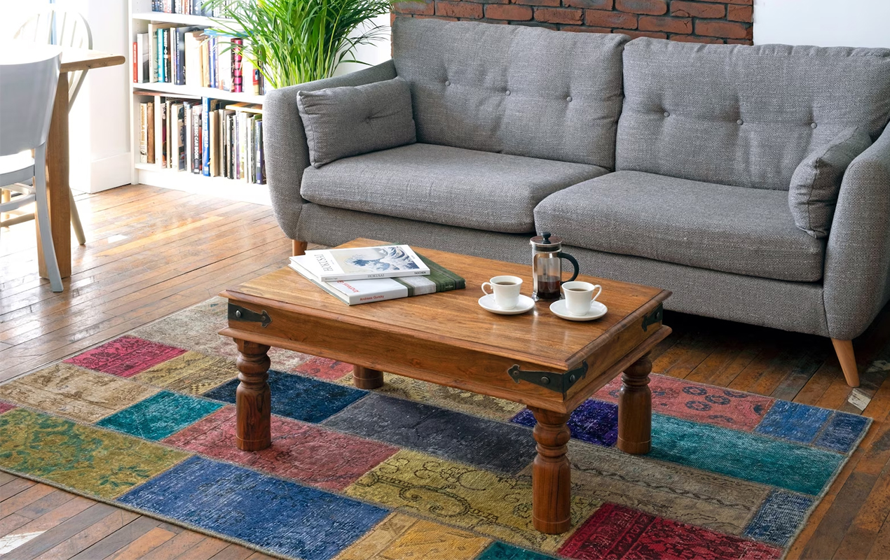 Vintage Whispers: A Cozy Afternoon Retreat with a Small Rectangular Coffee Table