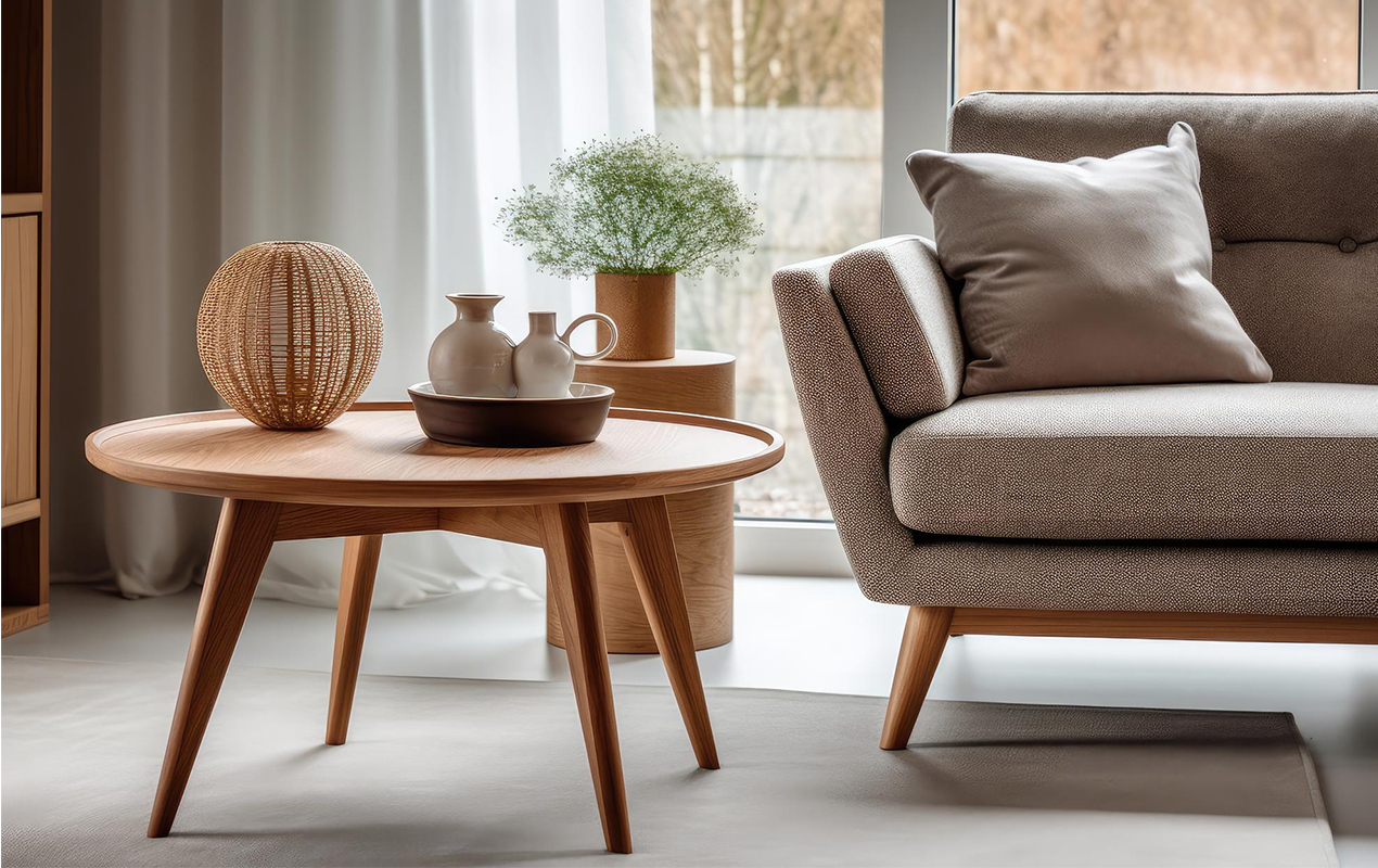 Living room with Scandinavian coffee table