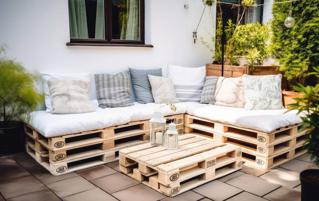 how to make a colorful outdoor coffee table with pallets