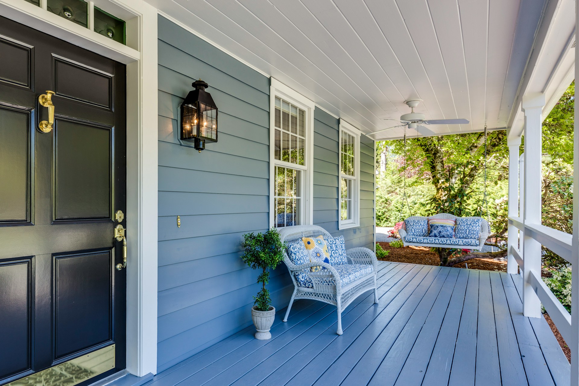Modern home exterior with siding